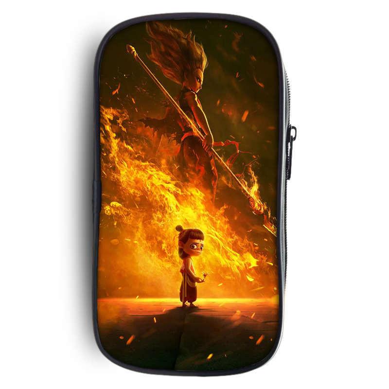 Fabric Nezha Oxford Pencil Case Organizer For Students And Teens Storage Bag