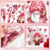 BORAMDO Valentine's Day Window Clings 12 Sheets, Happy Valentine's Day Gnome Decals Stickers, Removable Pink Decorations for Glass Windows, Holiday