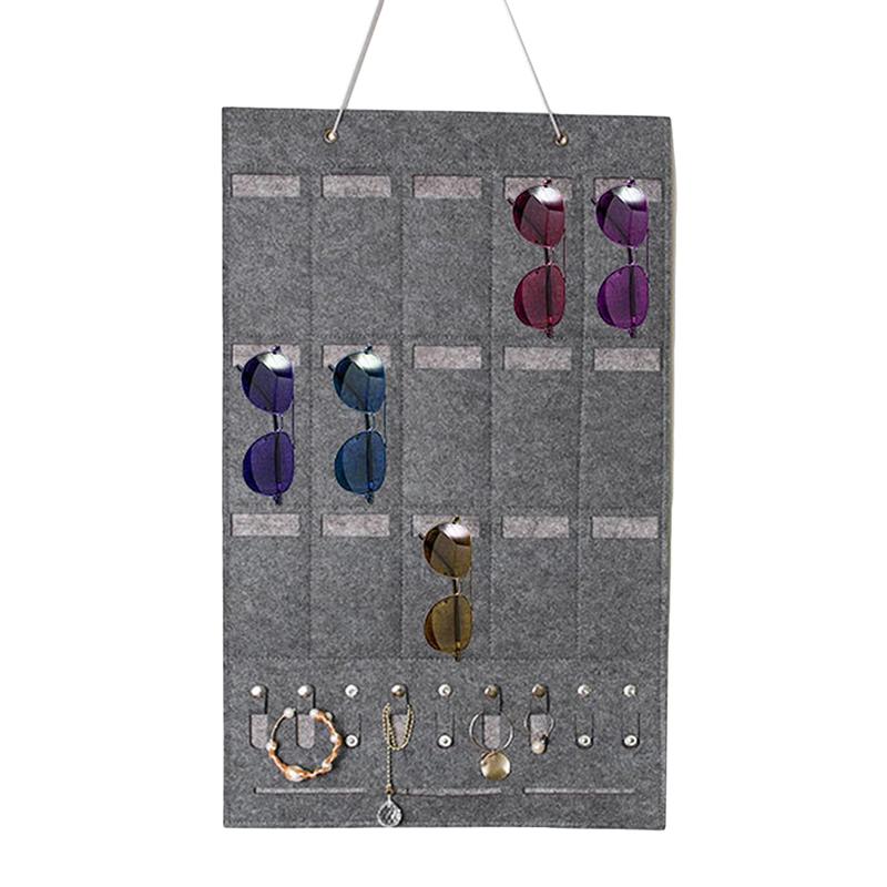 NEW Eyeglass Sunglasses Organizer Hanging Wall Glasses Holder Storage Display Pocket Mount Hanger On Wall High Quality