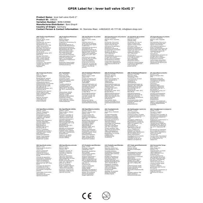 Lever Ball Valve IGxIG 2"