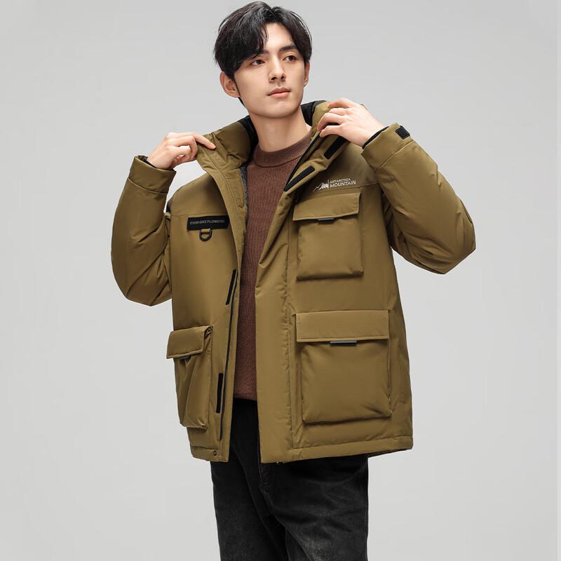 SNOWFLYING Men's Hooded Workwear Down Jacket