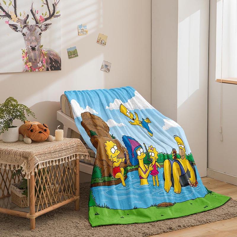 Cartoon Simpson Series Double-Sided Flannel 3D Digital Printing Blanket Blanket