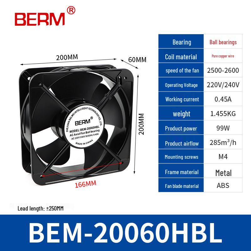 Axial Silent Powerful 220V/240V Industrial Cooling Fan - Small Exhaust for Electrical Cabinet