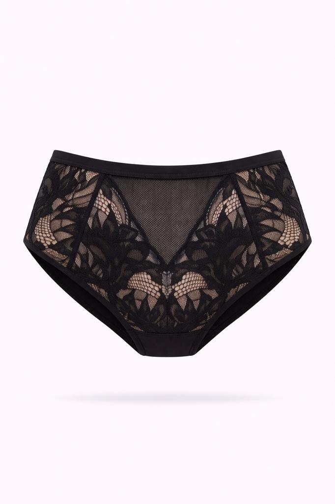 Majtki Boudoir– klasyczne, czarne koronkowe figi | Alles