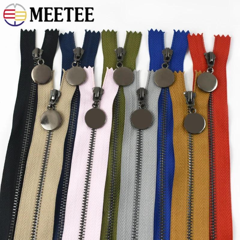 Meetee 3/5 Bucăți Kit de Reparație Fermoar Metalic #3 15-30cm Capăt Închis 40-70cm Capăt Deschis Fermoare pentru Buzunar Îmbrăcăminte Accesorii de Cusut
