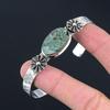 Natural Kambaba Jasper Gemstone Bangle Green Adjustable 925 Sterling Silver
