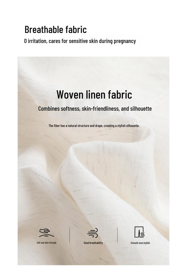 2026 New Linen Maternity Wide-Leg Pants: Thin, No Tightness, Perfect for Spring & Summer