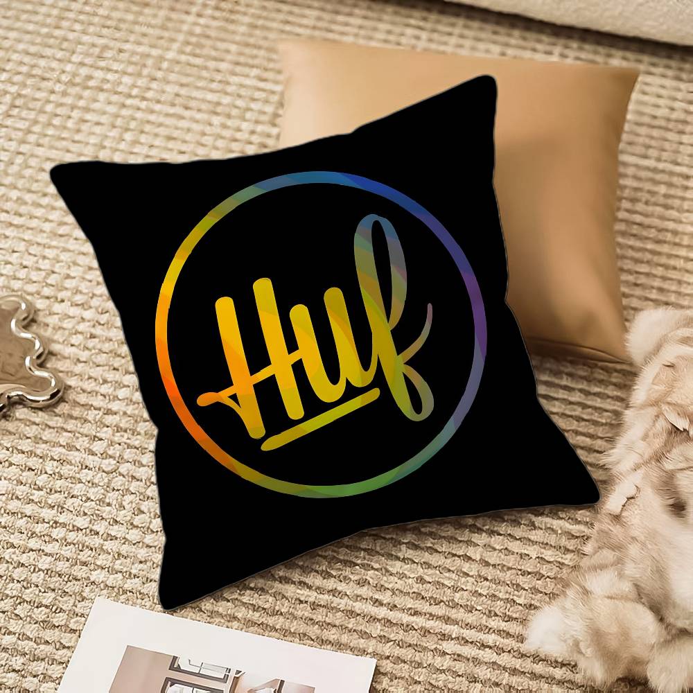 Skateboard Aesthetic Design H-HUF-MT Pillow Case Comfort Sofa Bed Silky Elegant Invisible Zipper Decorative Cushion Cover