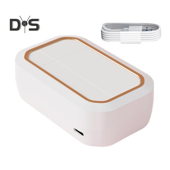 

Ультразвуковой очиститель контактных линз с 4 режимами синхронизации, 360-градусная высокочастотная вибрация, USB-перезаряжаемый очиститель контактных линз белый