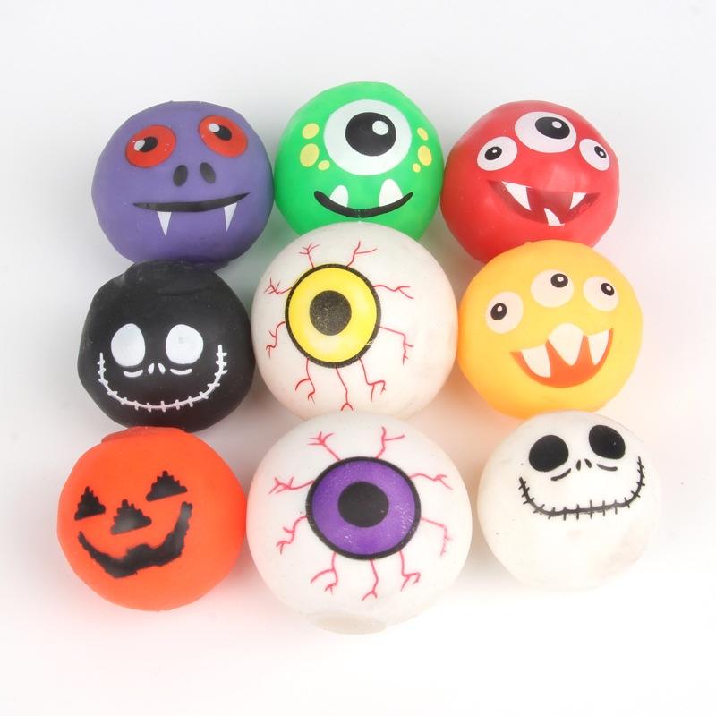 Halloween Pumpkin Squeeze Toy For Stress Relief Tpr Water Bead Ball