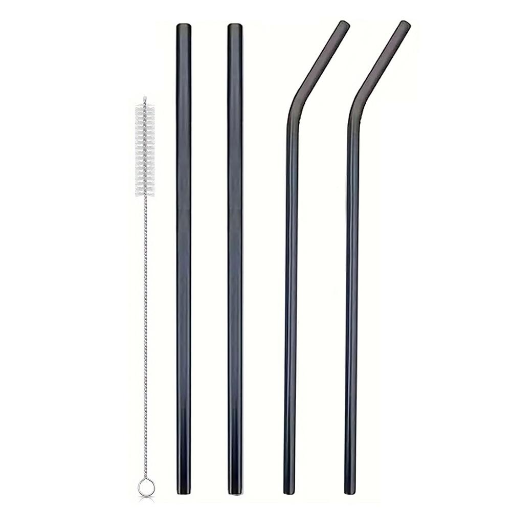 4Pcs Stainless Steel Straw with Straw Brush Replacement Straw Reusable Straws for Stanley 40oz Cup Accessories