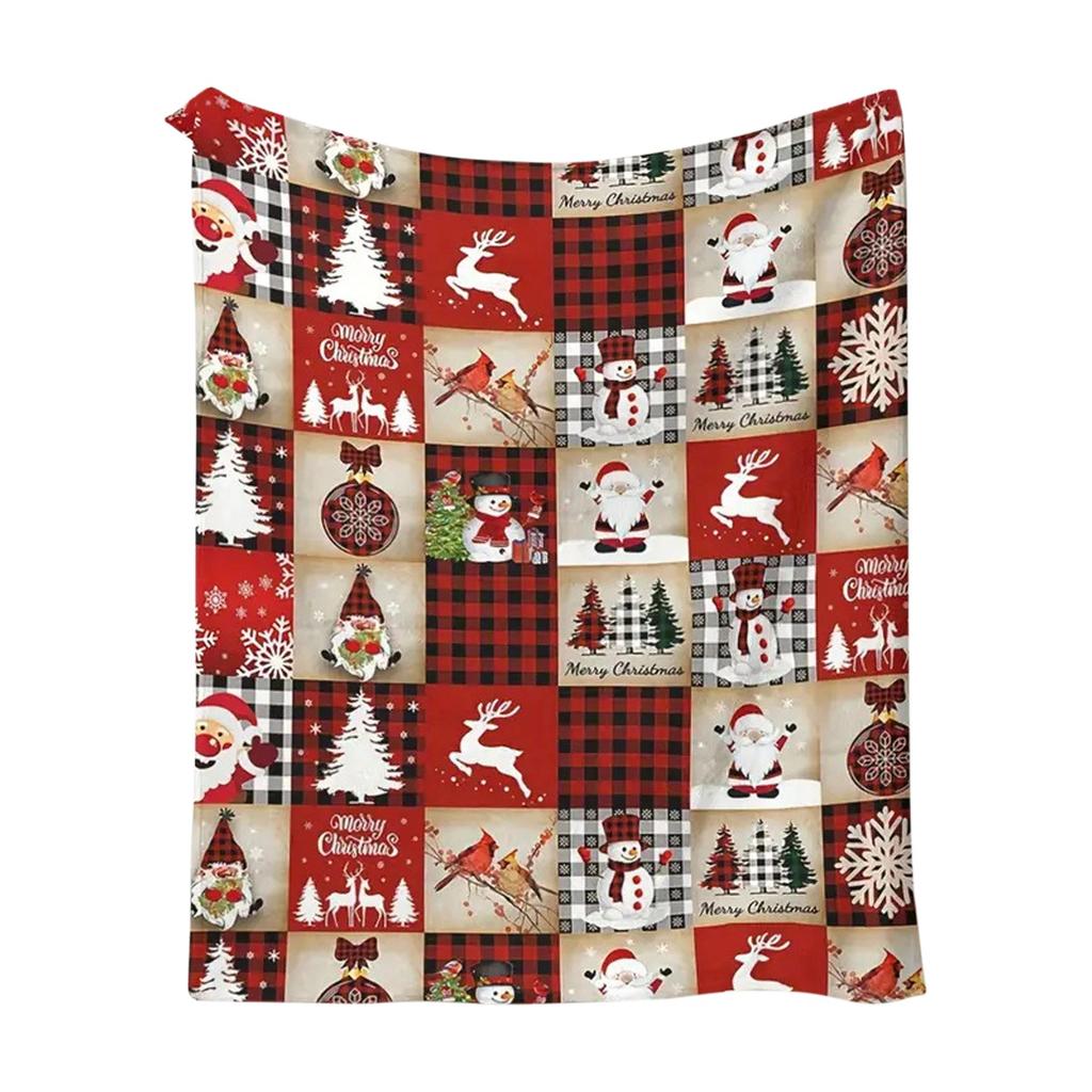 Thick Flannel Christmas Printed Blanket