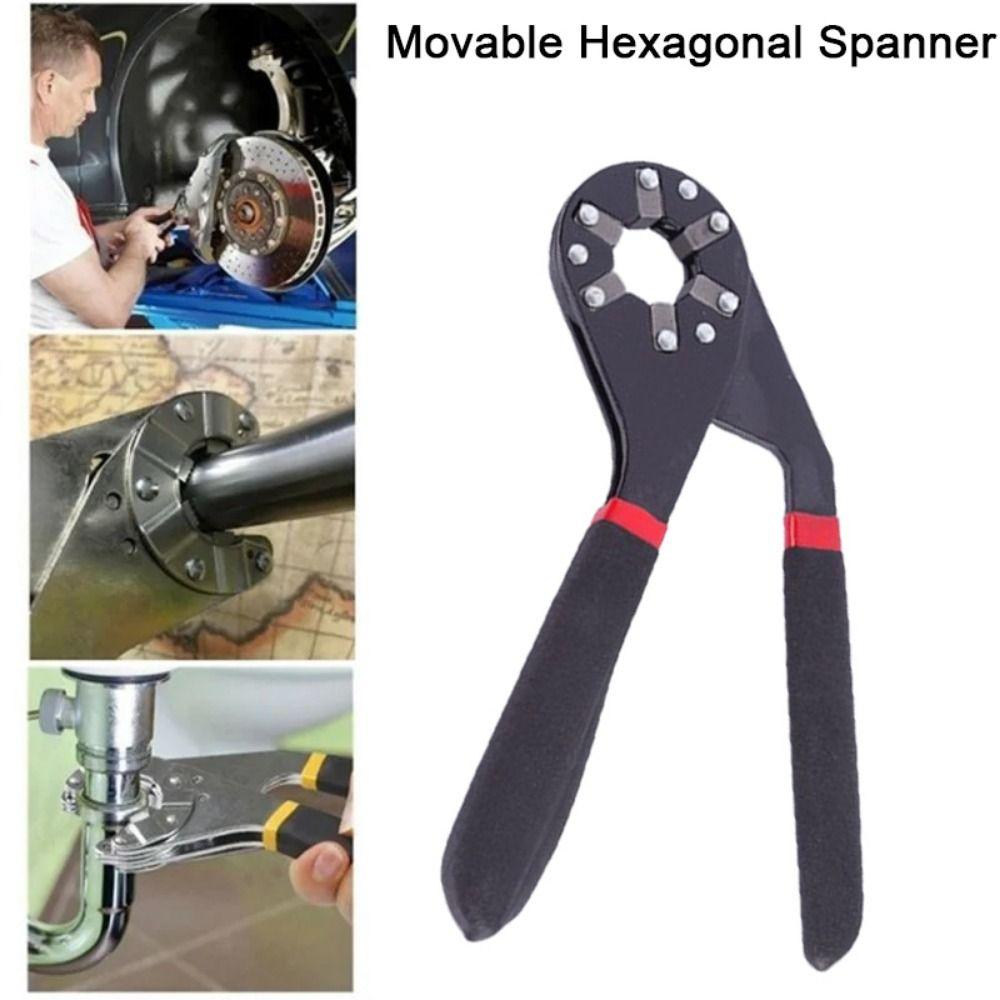 6/8 Inch Movable Hexagonal Spanner Clampable Magic Wrench Outer Hexagonal Wrench  Repair Tool
