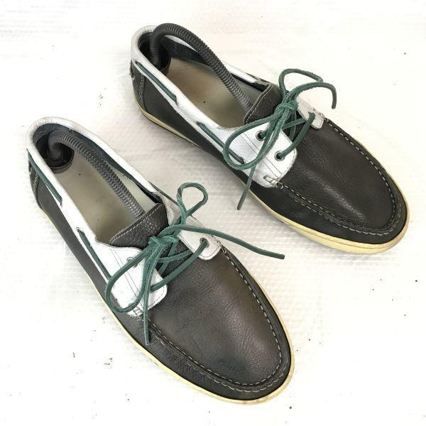 

Paraboot Deck Shoes 26.5-27.5 Two-Tone Gray White