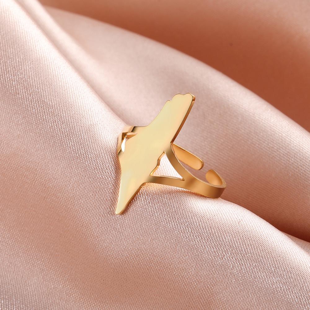 Cazador Adjustable Geography Map Rings for Women Men Stainless Steel Jewelry Country Finger Rings Gift 2026 Wholesale