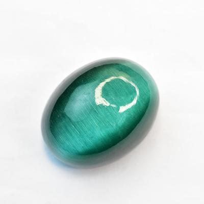 Cat'S Eye Brazilian Natural Green Cabochon Cut 110 Ct Loose Gemstone for Jewelry Making and Crafts
