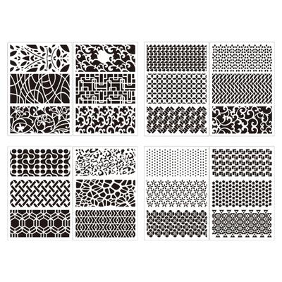 6Pcs PET Detailed Drawing Templates Reusing Hollow Out Design Sketch Stencil For Bullets Journal Craft Decorations