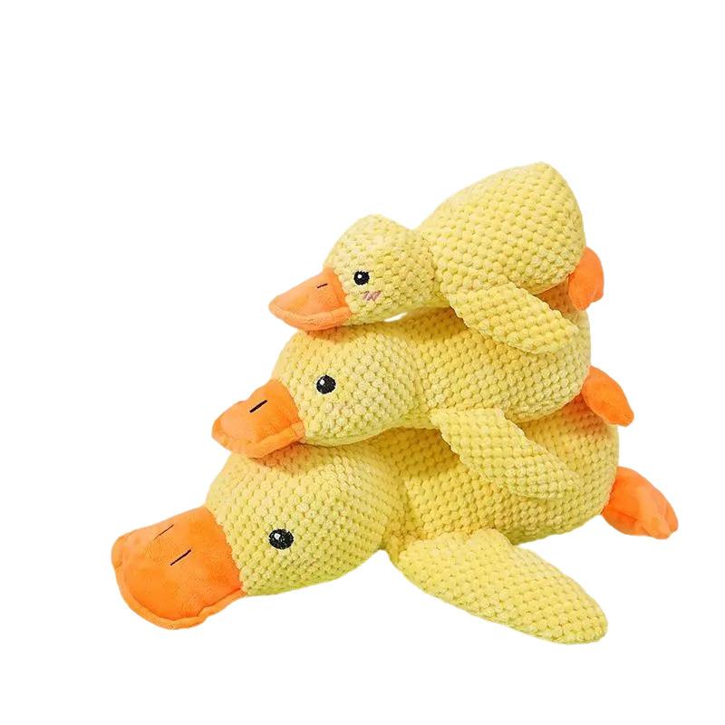 Plush Dog Toy Simulation Duck Interactive Squeaky Puppy Toy Clean Teeth Chew Bite-resistant Stuffy Dog Toy Accessories