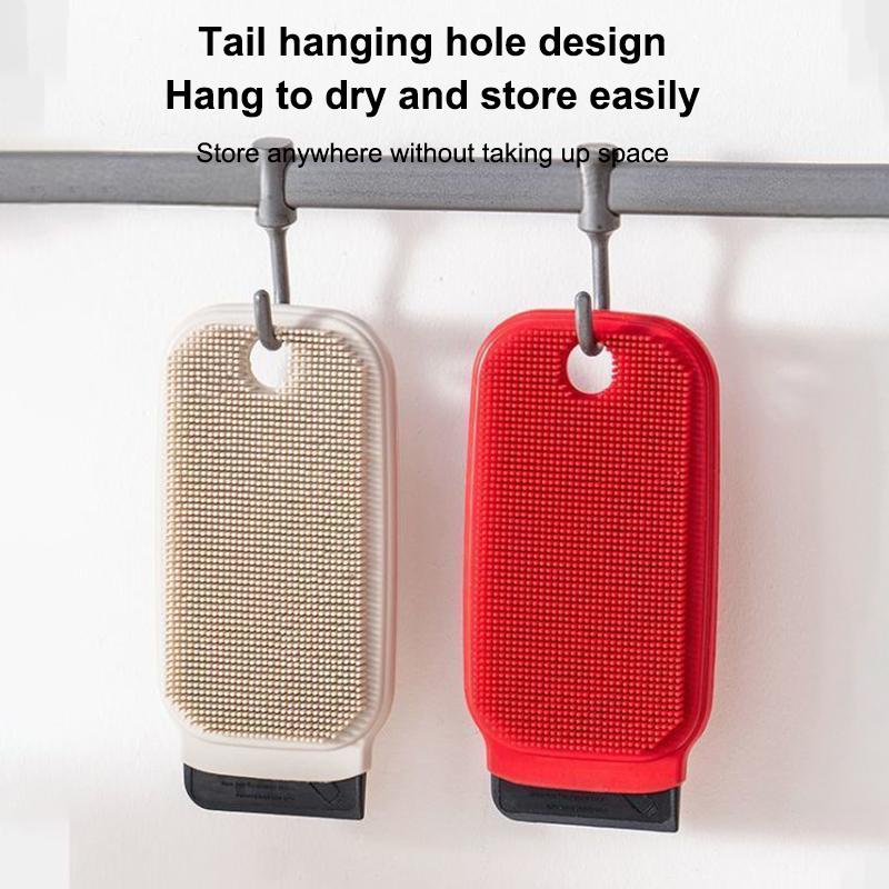 1Pcs Multifunctional Fruit Vegetable Brush Food-Grade Double Side Pet Bath Brush Silicone Peeler Scraper Potato Carrot Cleaner