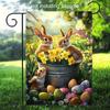 2D Flat, 1pc Double-Sided Printed Garden Flag, Linen Material, No Flagpole Included, 2D Flat Print, Spring Bunny Garden Flag, 2D Flat