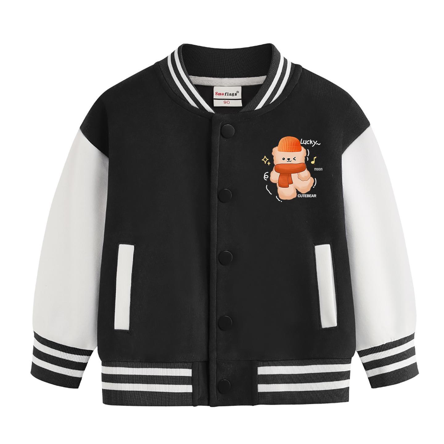 

2025 New Style Boys and Girls Baseball Jackets - Spring, Autumn, and Winter Fleece-lined Tops for Kids 100 cm