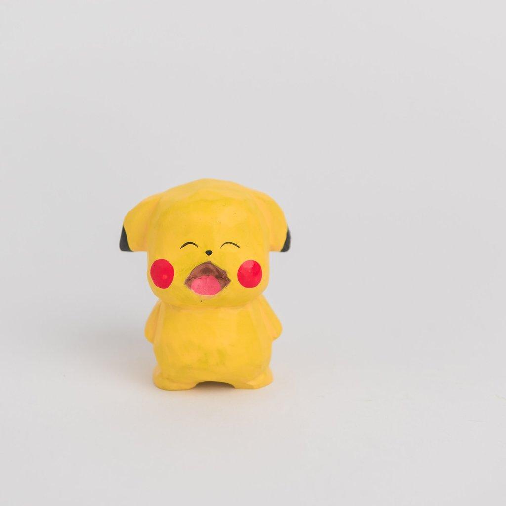 Pikachu Wooden Sculpture With Modern Minimalist Style For Desk Decor And Special Occasions