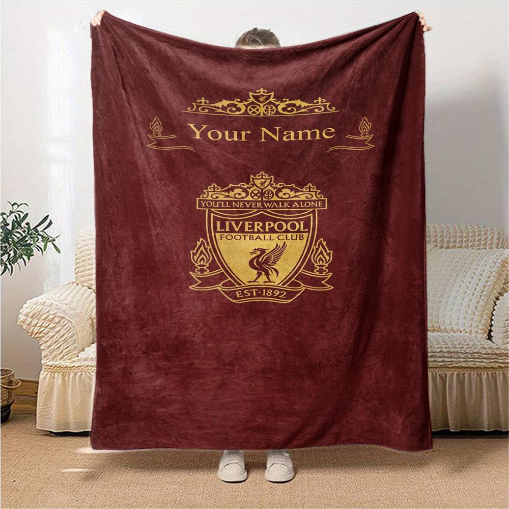 Liverpool Personalized Name Blanket Gift Personalized Blanket Durable Comfort Throw For Picnics Livingroom Living Room Sofa All-Season Use