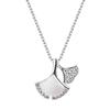 Elegant Copper-Plated Zirconia Ginkgo Leaf Necklace for Women - Versatile Light Luxury Accessory