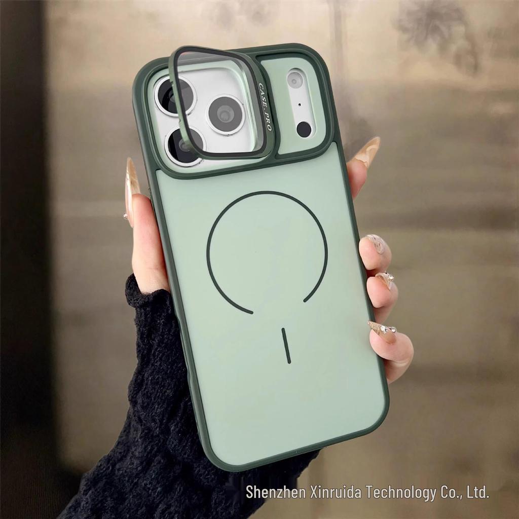 iPhone 17 Pro Max Case with Lens Protector, Stand, Matte Finish, Magnetic, Drop-Proof.
