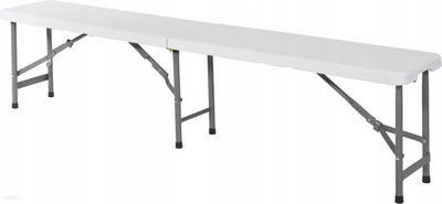 Ławka Ogrodowa Cateringowa Bankietowa Składana Rozkładana 183X30Cm Biała
