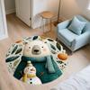 Blatt Tiere,Runder Teppich,Teppich für Wohnzimmer Schlafzimmer Sofa Spielzimmer Dekor,Rutschfeste Fußmatte