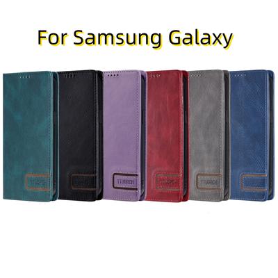 Für Samsung Galaxy All Series für A-Serie, J-Serie, S-Serie, Note-Serie, luxuriöse Kalbsleder-PU-Leder-Flip-Stand-Brieftasche, Handytasche, Ledertasche mit Karte