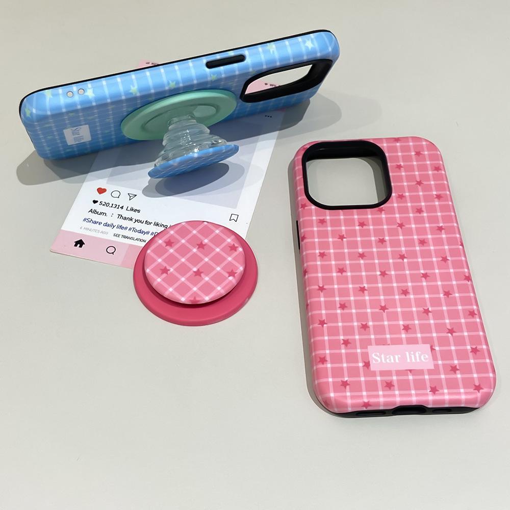 Applicable to Apple 17/16Promax magnetic film mobile phone case iPhone13/14 plaid ins15 2-in-1