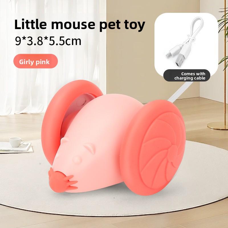 

Cat Toys for Self-entertainment and Boredom, Electric Mouse Running Car, Automatic Cat Teasing Stick, Laser Kitten Energy-consuming Wonder розовый