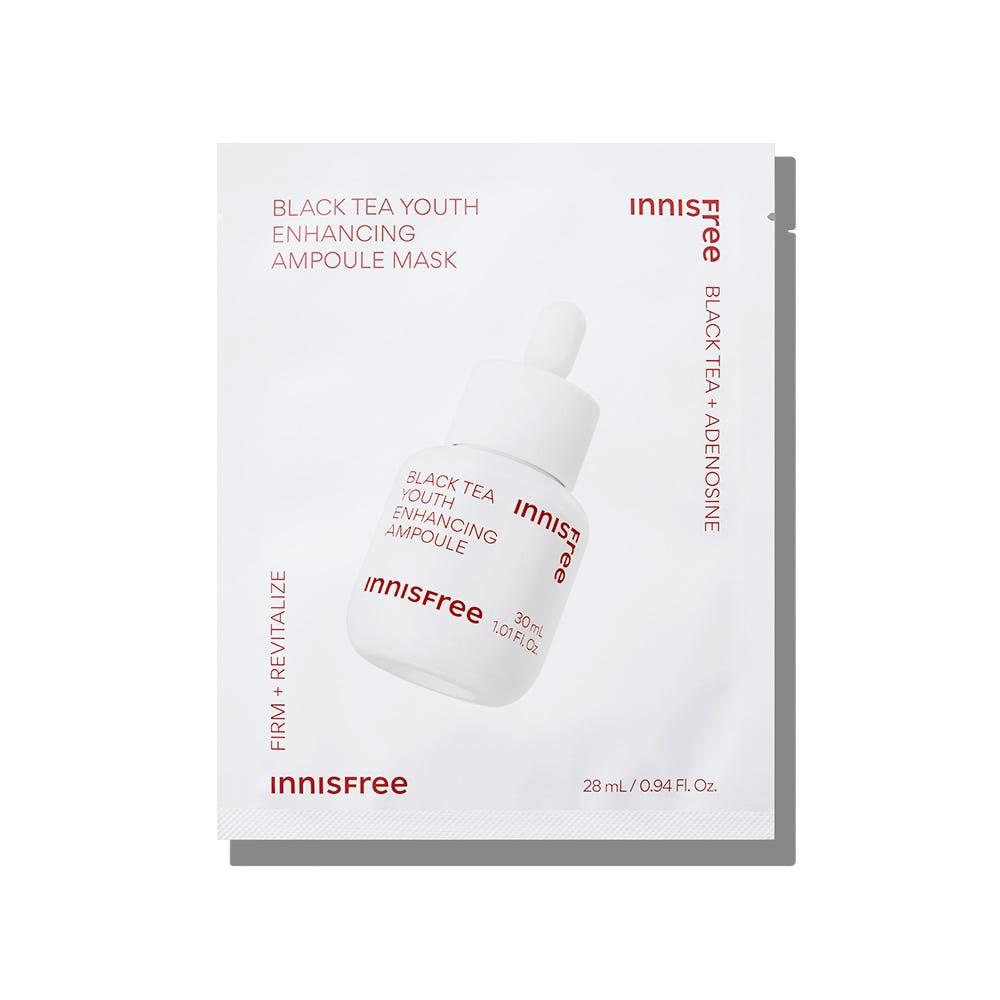 INNISFREE Black Tea Youth Enhancing Ampoule Mask Smoothing Radiance 28ml x 6ea