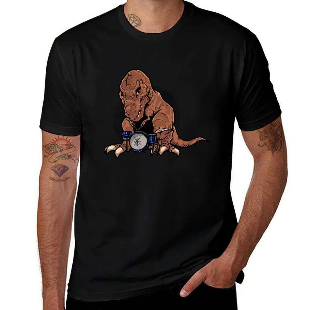 T-Rex playing the Drums T-Shirt Essential Solid Color T-Shirt