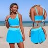 Swimsuit New European and American Split Swimsuit Women's Nylon Color Matching Skirt with Pockets Swimsuit In Stock