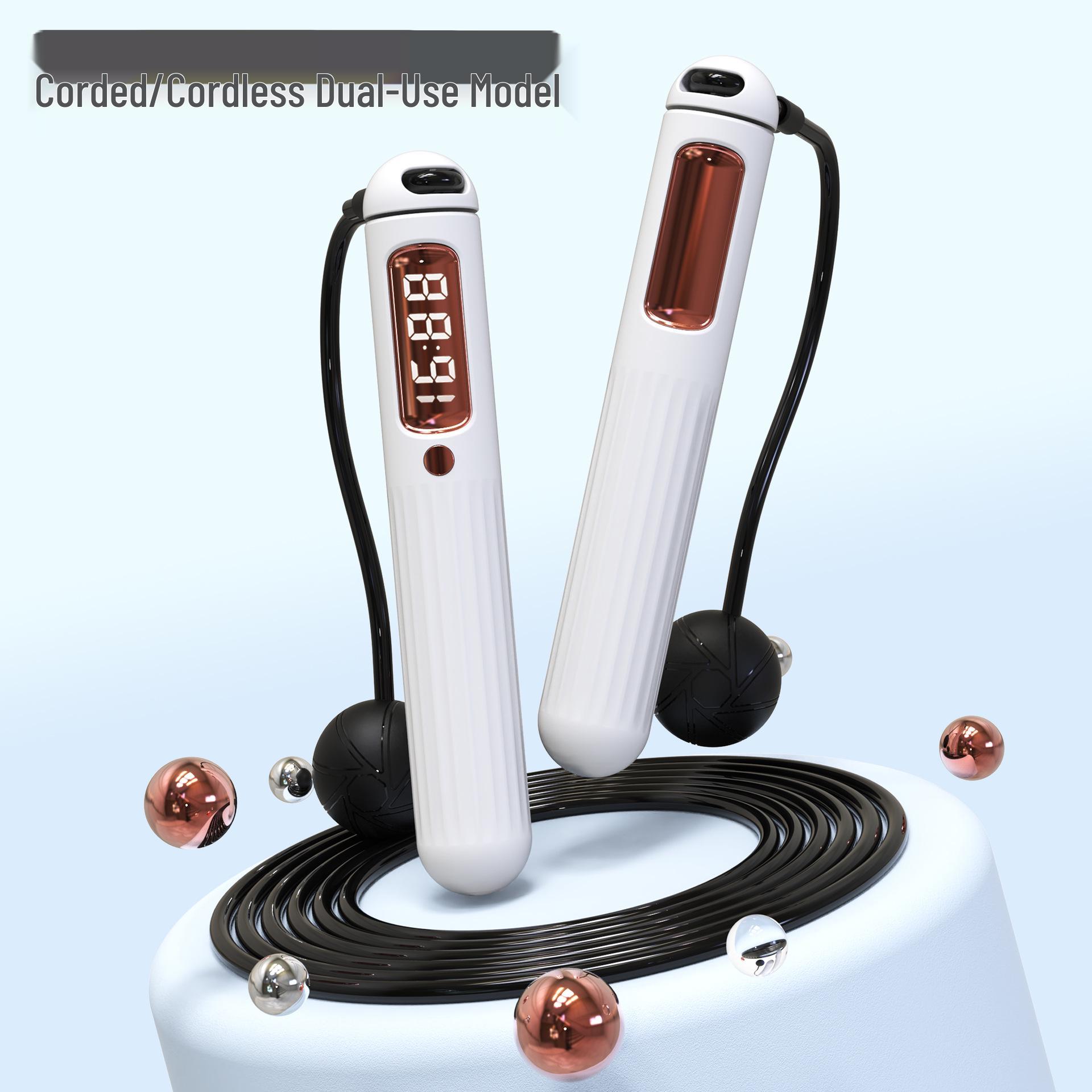 Bluetooth Rechargeable Counting Jump Rope with App Support - Dual-Use Cordless & Weighted Options