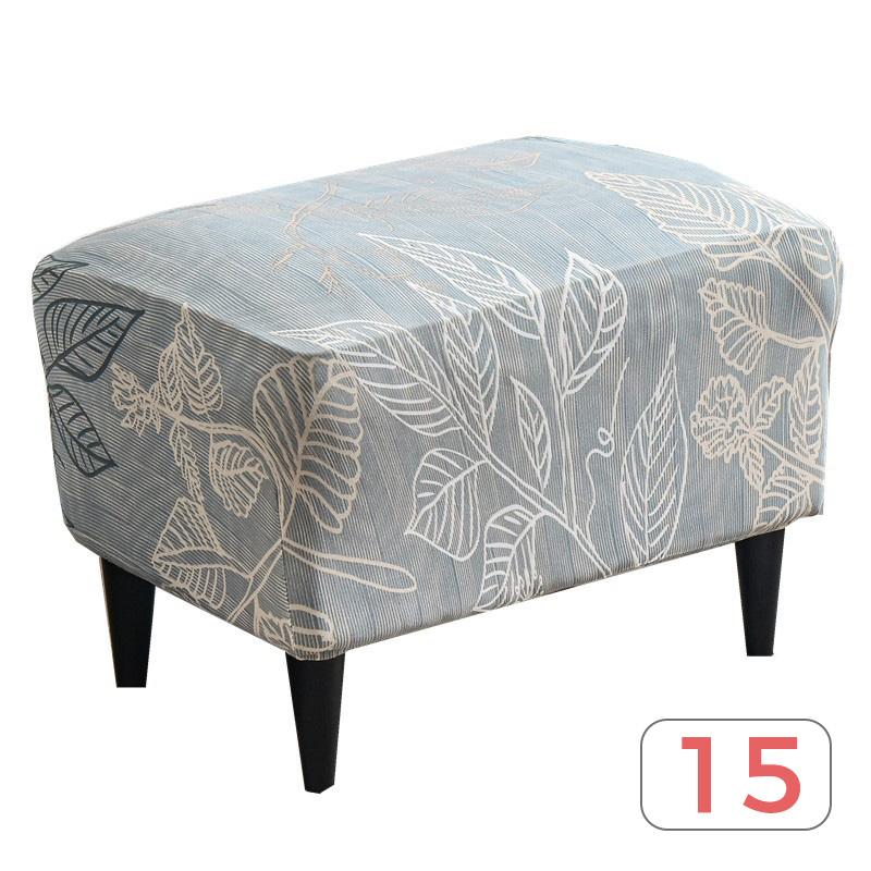 Nordic Style Ottoman Covers Spandex Rectangle Stool Cover All-inclusive Footstool Covers Furniture Protector Sofa Footrest Cover