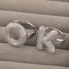 26 Letter Open-Ended Zircon Ring INS Minimalist Series Gift For Friends