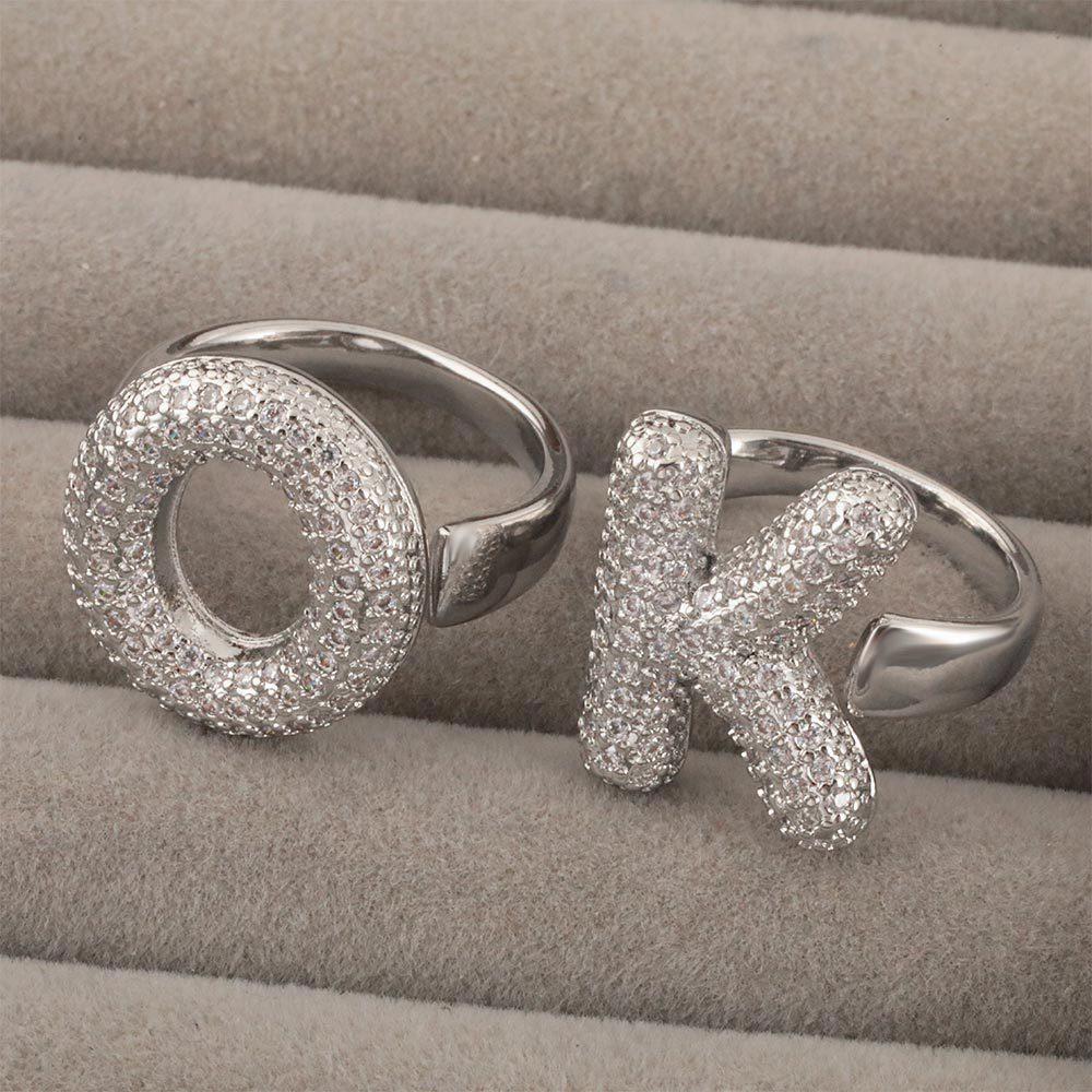 26 Letter Open-Ended Zircon Ring INS Minimalist Series Gift For Friends