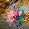 Vibrant Lotus Flower Wind Chime with 360 Rotation Colorful Metal Art Decor for Garden Balcony All Seasons Gift No Battery Needed
