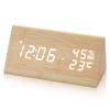 Electime Digital Alarm Clock, Table Clock with LED Time Display, 3 Alarm Settings, USB Power Supply, Humidity and Temperature Detection, Electronic