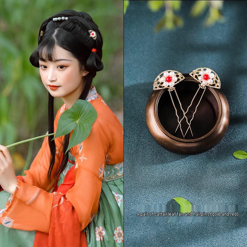 Tang Style Butterfly Flower Hanfu Hairpins - Simple Versatile U-Shaped Hair Accessories.