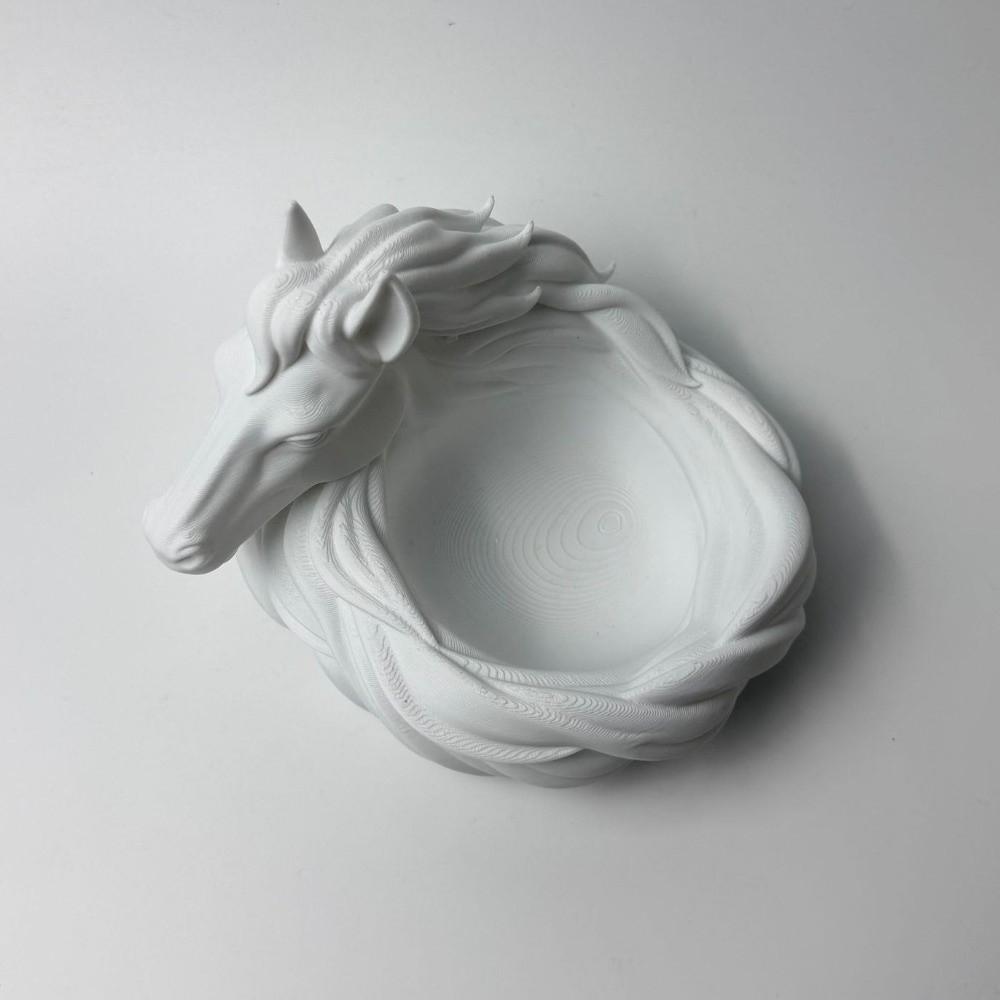 3D Printing Horse Head Catchall Bowl Animal Shaped Ring Display Plate Gift for Dragon Lovers