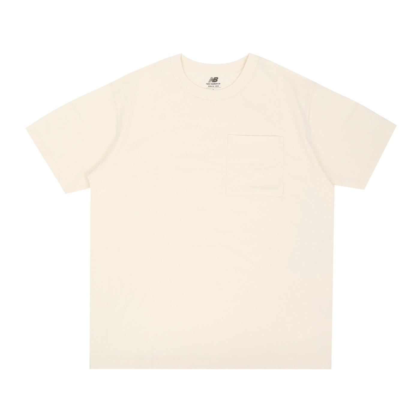 New Balance T Shirts Men s White Crew Neck Moderate Straight Fit AMT23567-GIE S