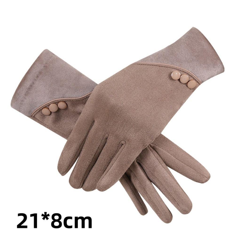 Suede Women's Warm Gloves Touchscreen with Warm Lining Winter Gloves Windproof Running Cyclin Cold Weather Gloves