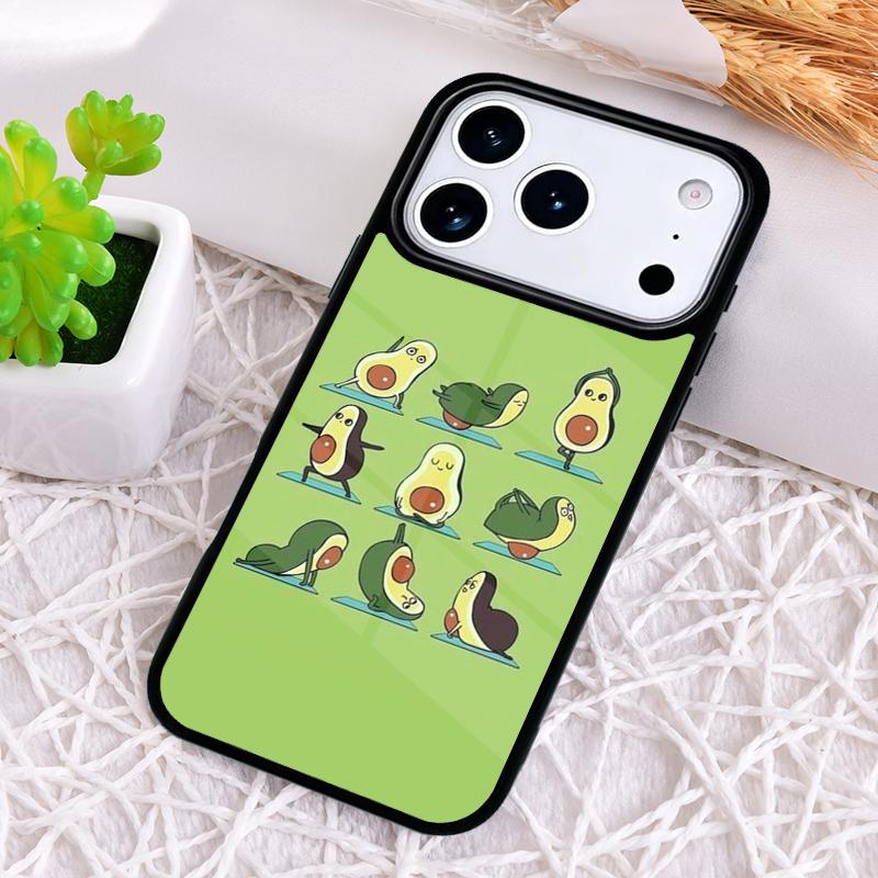 Cartoon Avocado Bumper Phone Case for iPhone 17 Air 16 15 11 12 14 13 Pro Max Shockproof Cover