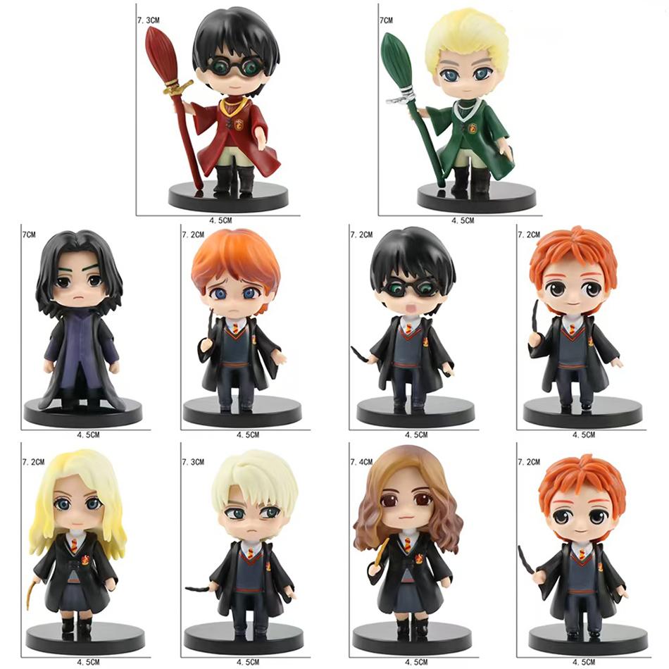 3pcs/10pcs Style Vinyl Figures Set Hermione Ron Hedwig Collectible Car Model Toy Cake Decoration Q PVC Including Entertaining Play Safe Kid Friendly