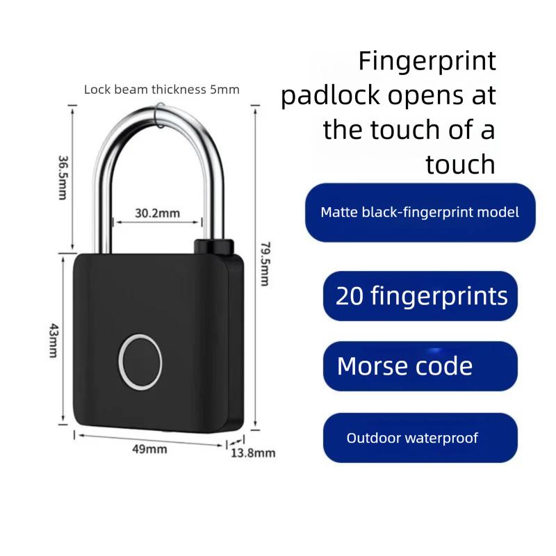 Tuya Smart Fingerprint Padlock Metal Lock with Type-C Charging 11 Fingerprints Capacity for Home Warehouse